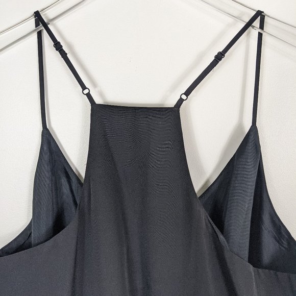 J. Crew Black Silk Like Racer Back Slip Dress Plus Size 14 - Picture 8 of 10